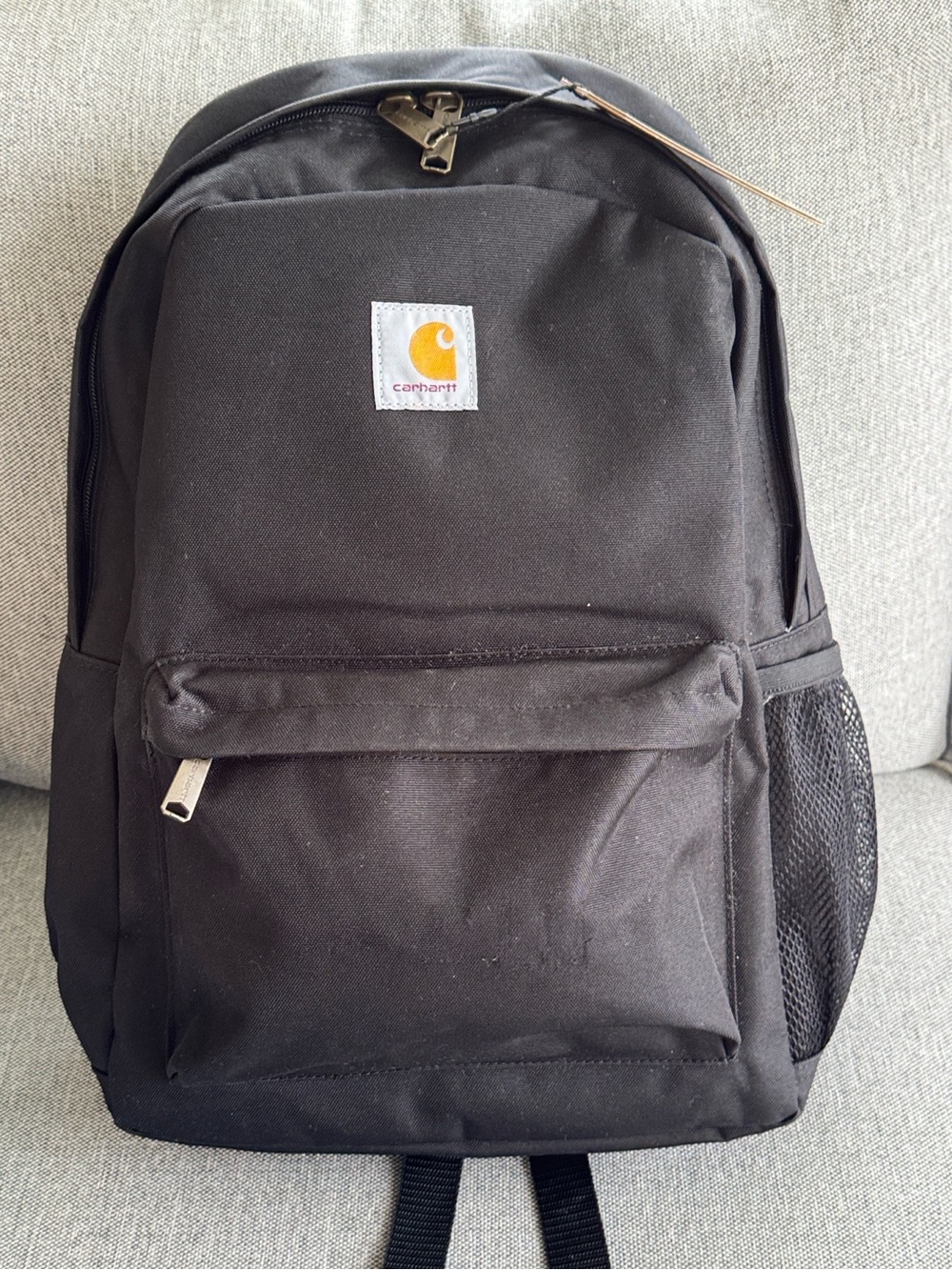 Carhartt Canvas black Backpack Black 21L Work Pocket Logo Removed / FLAWED  NWT